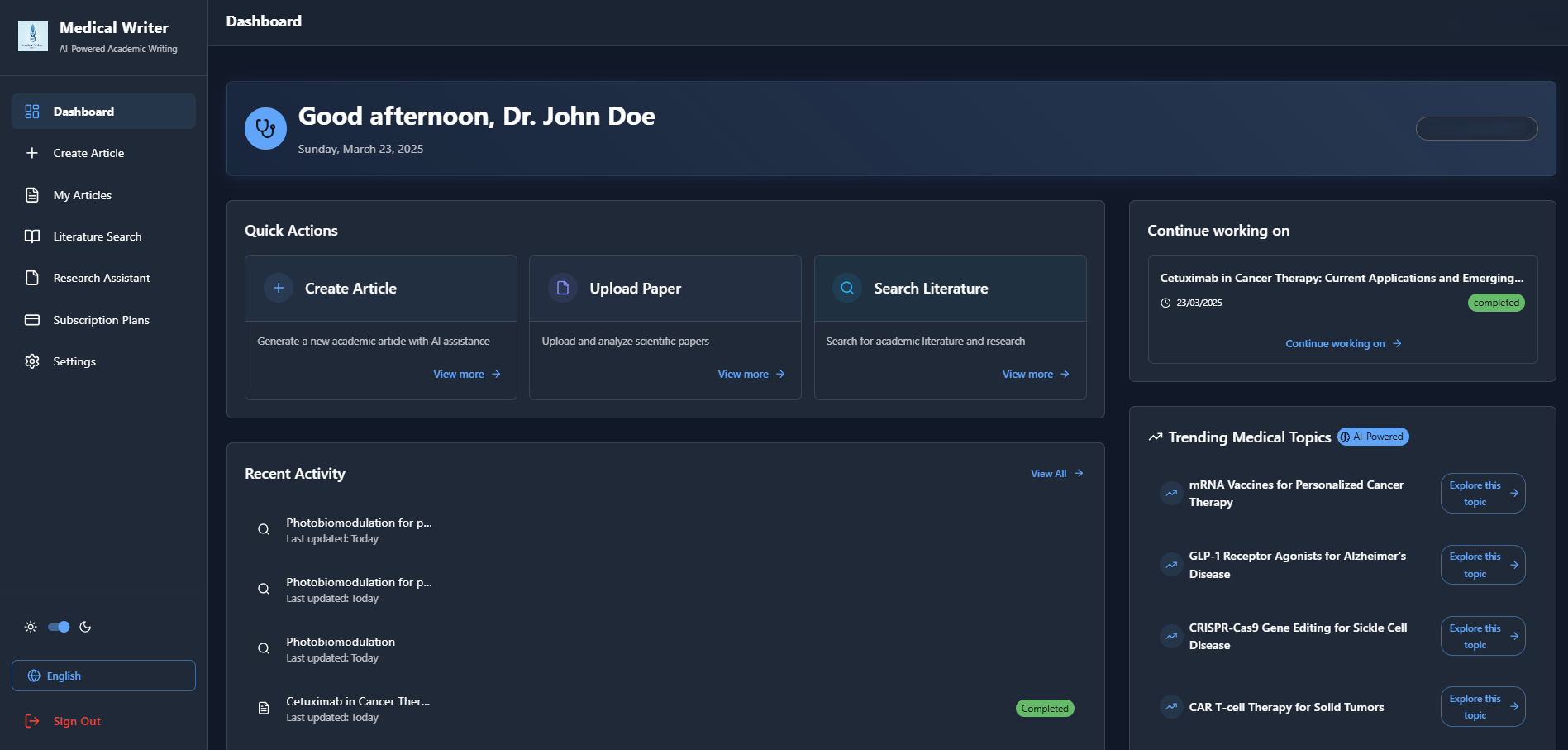 MWA Dashboard Preview